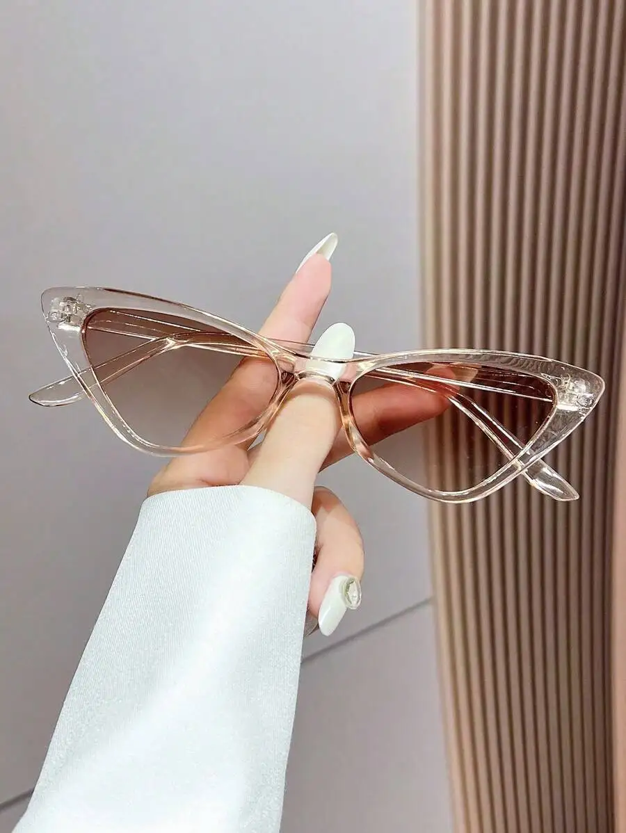 1pc Fashionable Cat-Eye Summer Vacation Small Frame Men And Women Personality Y2K Beach Glasses