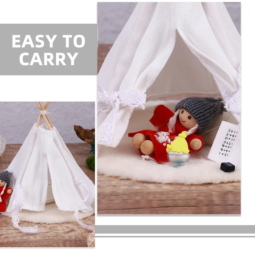 Camping Tent Birthday Decoration for Girl Toddler Playhouse White Cloth Model Tiny Child Kids Teepee