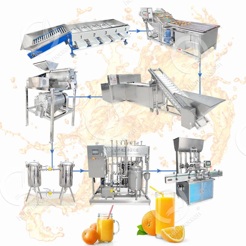 FOODLINE Customized Natural Apple Orange Juice Concentrate Process Machine Small Bottle Juice Production Line