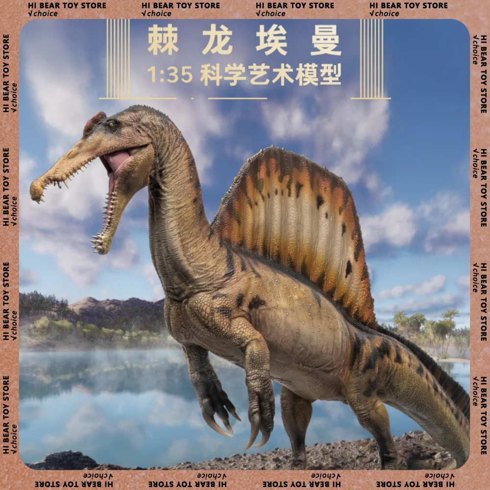 

1:35 Pnso Jurassic Dinosaur Spinosaurus Museum Science Art Figure Model Toys Collection Scene Ornament Dinosaur Model Toys Gift