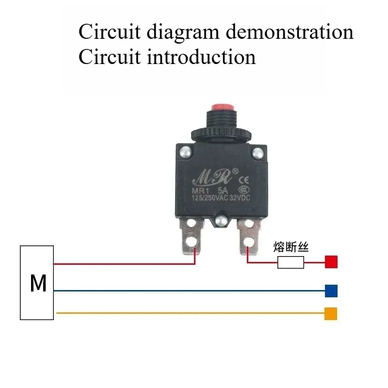 1Pcs Circuit Breaker+Waterproof CAP 3A,4A,5A,6A,7A,8A,10A,15A,18A,20A,25A,30A Thermal Switch Overload Protector Push Button