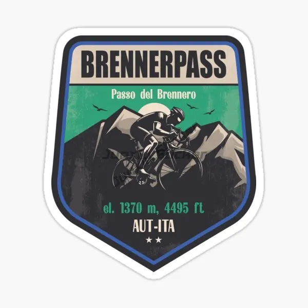 

Brenner Pass Important Mountain Pass on The Austrian-Italian Border in The Eastern Section of The Alps Cycling Climb Car Sticker