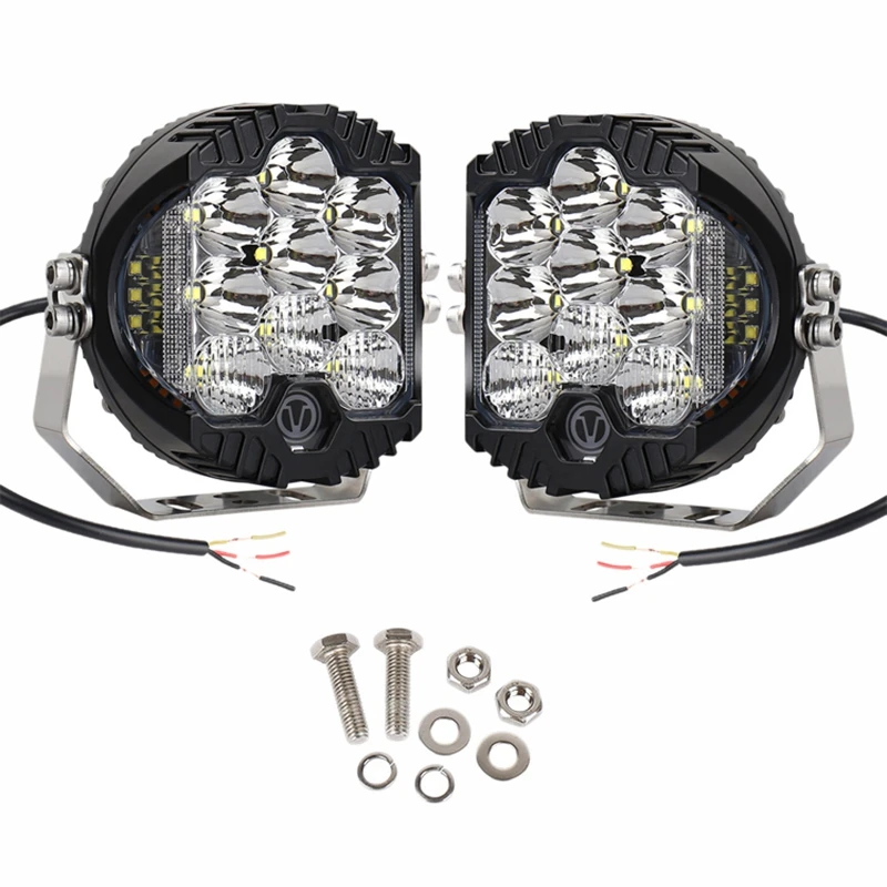 

2Pcs 12V/24V 7 in Off-Road Led Work Headlight 90W 8000Lm Round Headlight 4X4 Off-Road Truck Tractor Atv Suv Driving Fog L