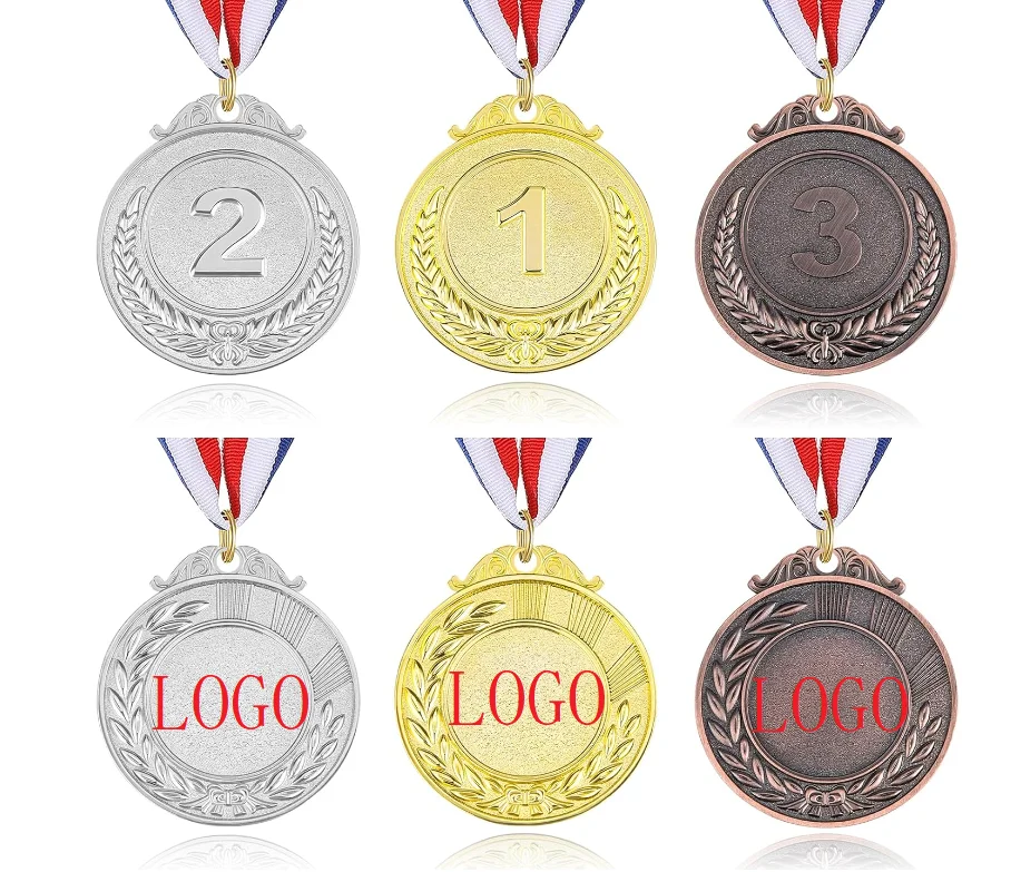 

300pcs Metal Medal Customize Logo Winner Prize Award Sports Competition Game Party Winning Team Reward Favors Gold Silver Bronze