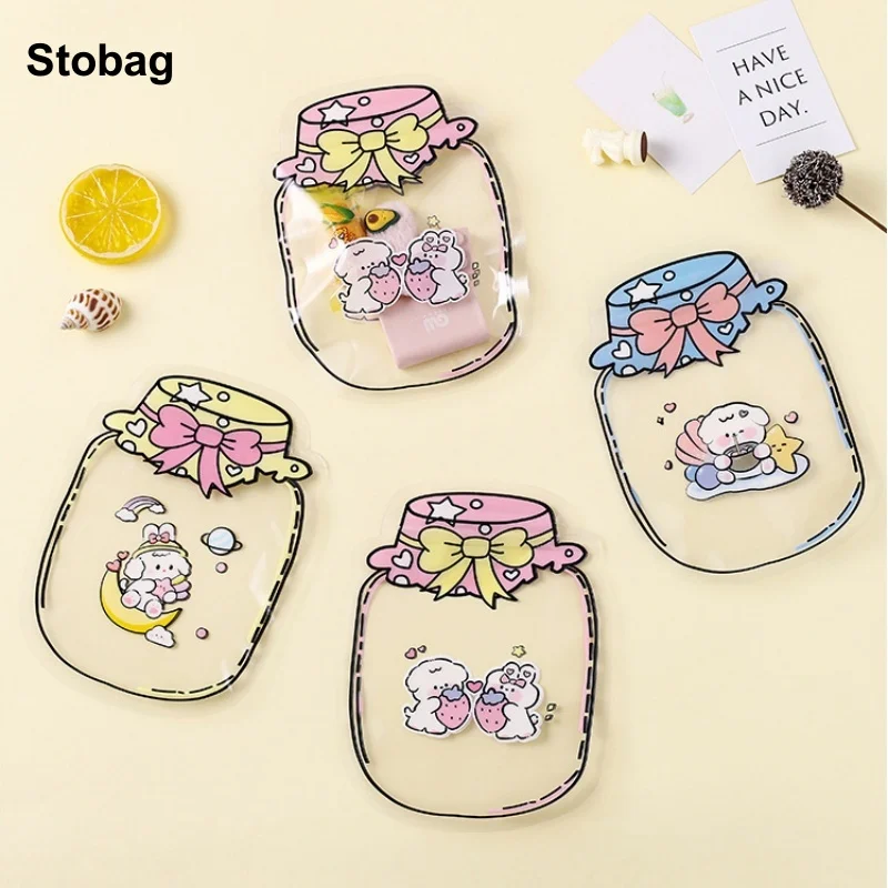 

StoBag 100pcs Cartoon Candy Packaging Bags Ziplock Gift Child Kids Cute Plastic Sealed Food Snack Storage Pouches Party Favors