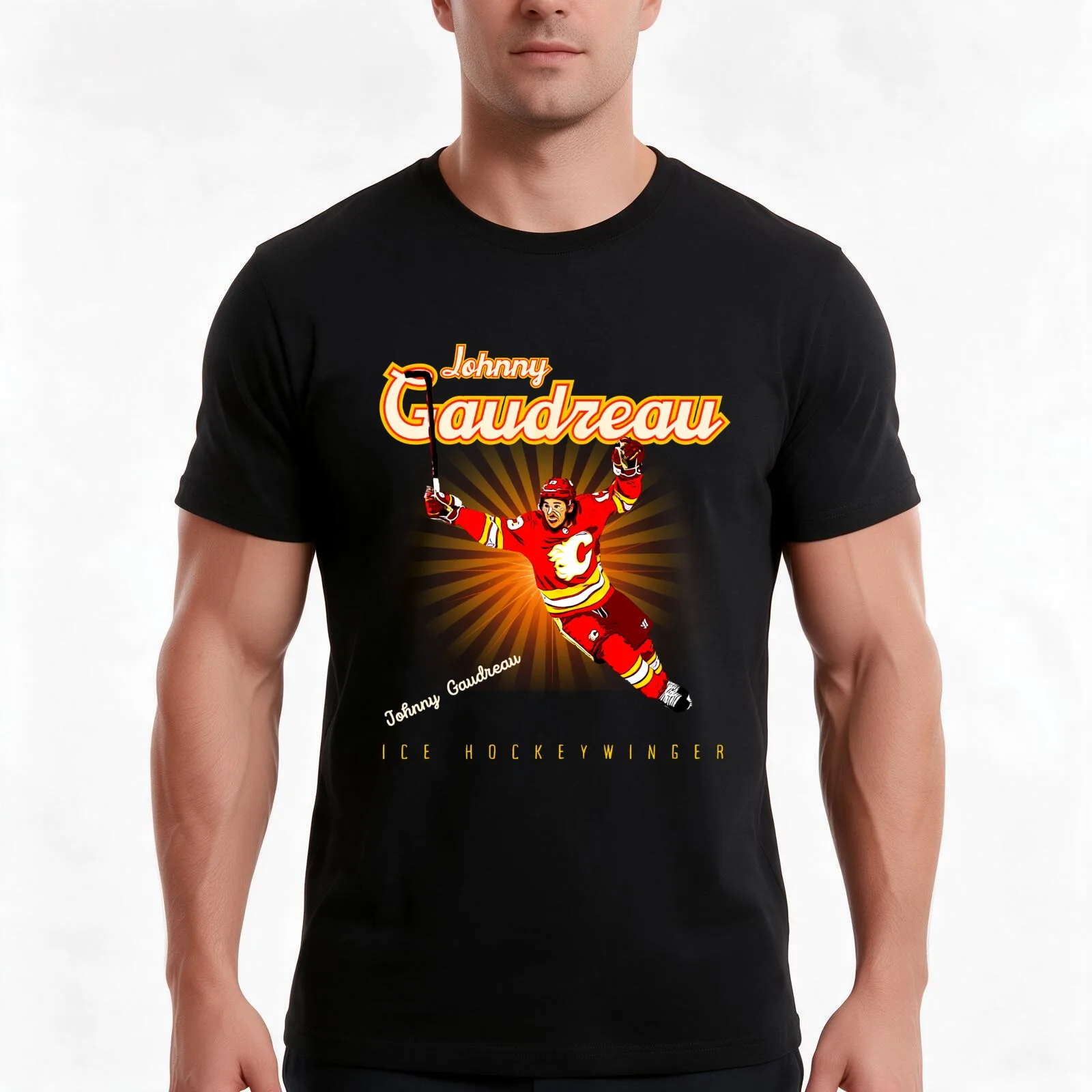 Johnny Gaudreau ice hockey winger T-Shirt, Classic Crew Neck Shirt, Breathable Cotton Everyday Tee