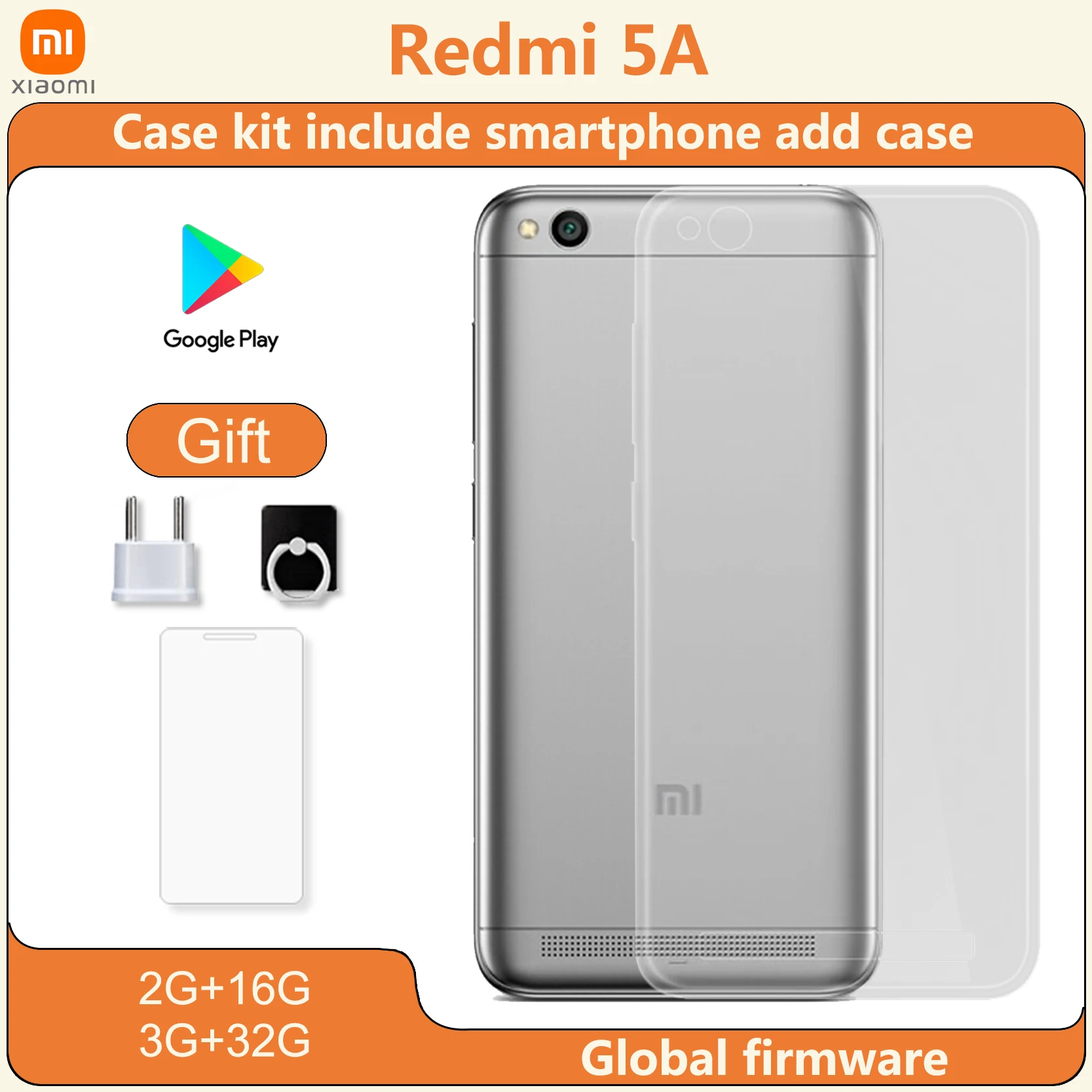 

Xiaomi Redmi 5A smartphone case kit 4G Global firmware Original snapdragon 425 5inch 3000mAh used phone