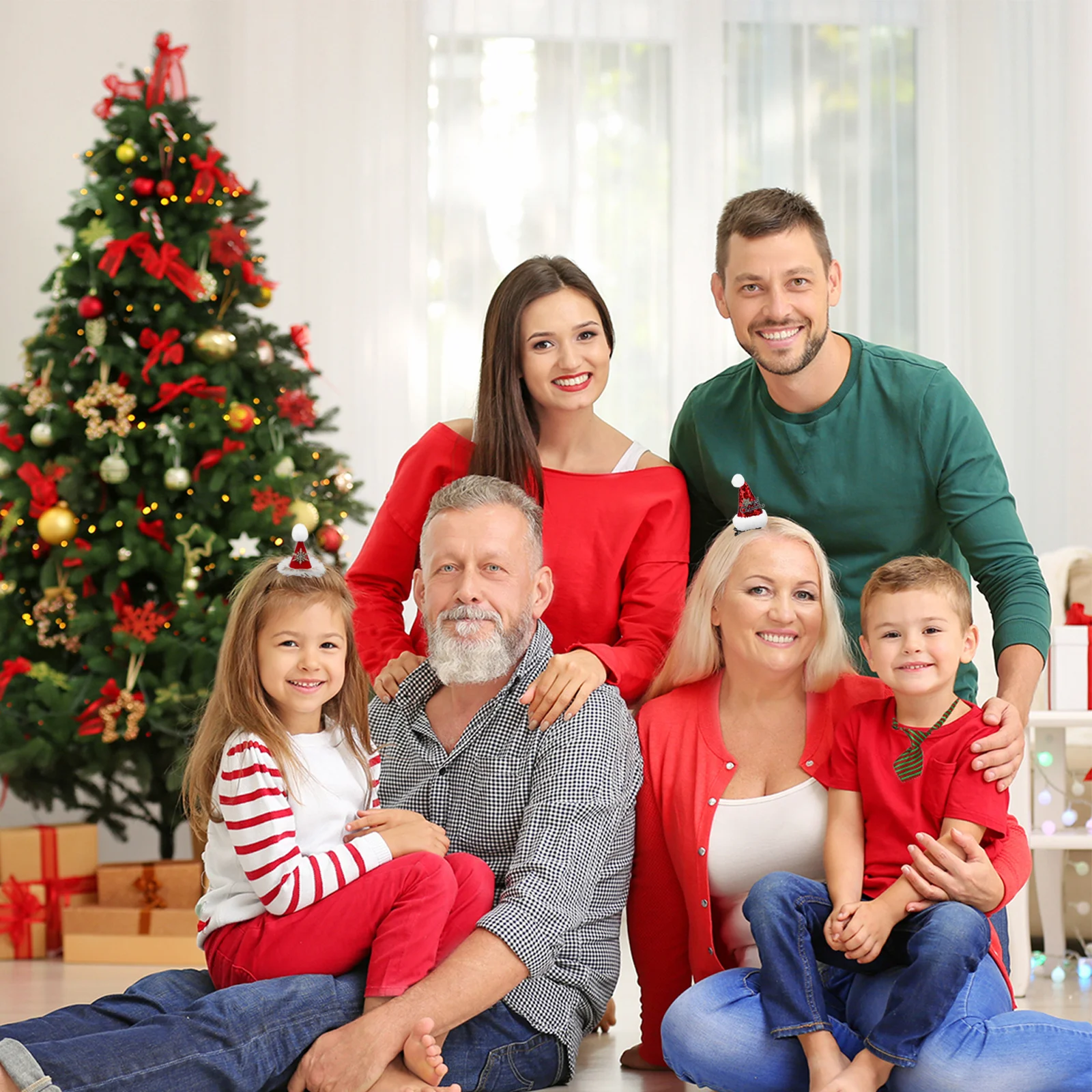 

6Pcs Christmas Hair Clips Santa Hat Hairpin Kids Festival Party Decorative Xmas Hair Accessories Christmas Headdress