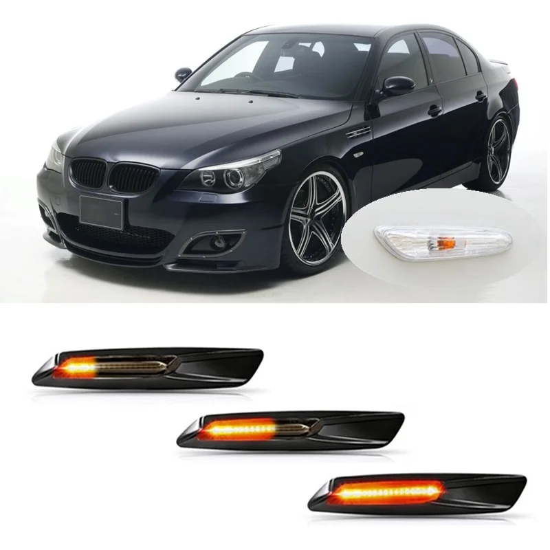 for BMW 5 Series 525 528 530 E60 E61 2003 - 2010 Dynamic LED Indicator Side Marker Signal Light Repeater Lamp