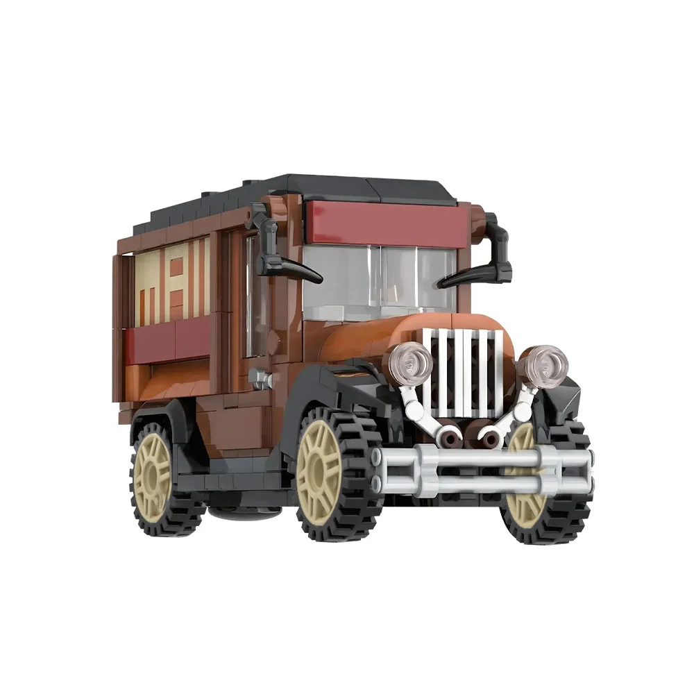 Конструктор Gobricks MOC: Модель почтового грузовика в стиле ретро из сериала «Вестуайлд», развивающая игрушка для сборки, подарок на день рождения для детей