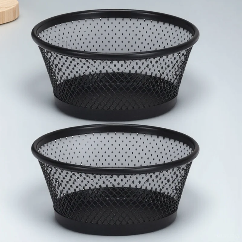 

2pcs Paper Clip Holder Mesh Desk Organizer For Clips Thumbtacks Nails Storage Cup Multi-Functional Container Office