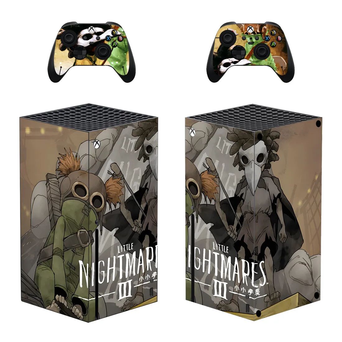 غطاء لاصق لاصق من Little Nightmares 3 لوحدة تحكم Xbox Series X و2 وحدات تحكم Xbox Series X ملصق جلدي من الفينيل