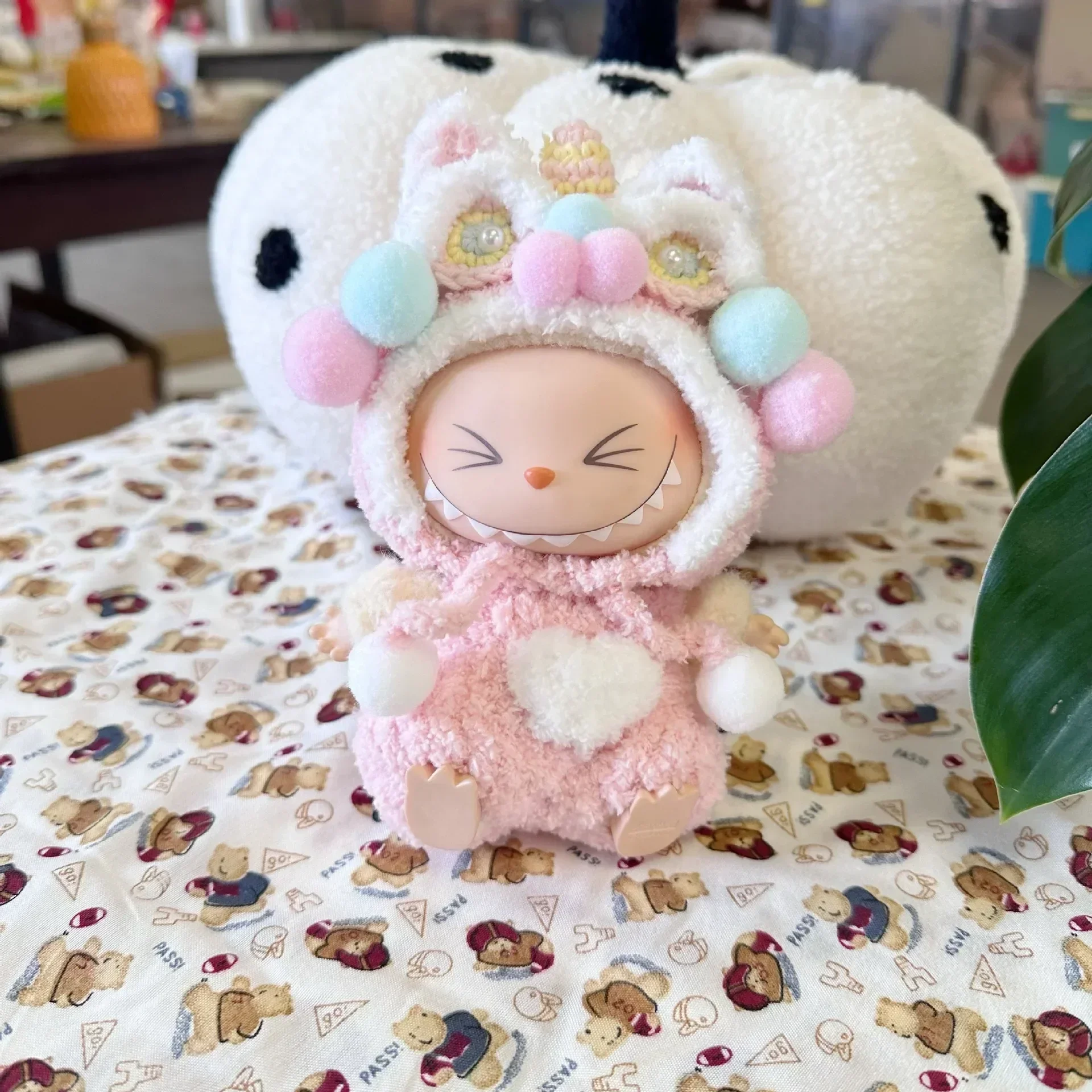 Mini Doll'S Clothes Outfit Accessories For 15-17cm Coca Cola Series Labubu Idol New Year's handmade lion dance suit Clothing