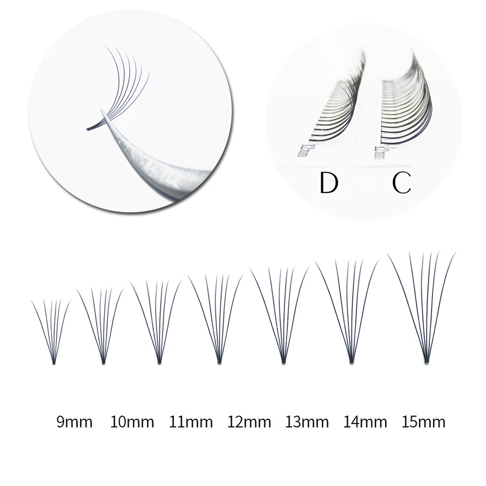 Quewel Eyelash Premade Volume Fans 8D 6D 5D 4D 3D Faux Mink Lashes Extension Short Stem False Volume Eyelash 0.07/0.10mm Lashes