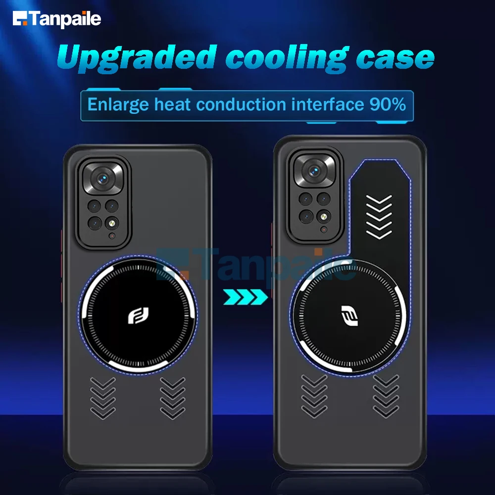 Tanpaile Cooling Magnetic Case For Xiaomi Redmi Note 11 11S 11E Pro+ 12 4G 5G Global Magsafe Bumper Heat Dissipation Cover