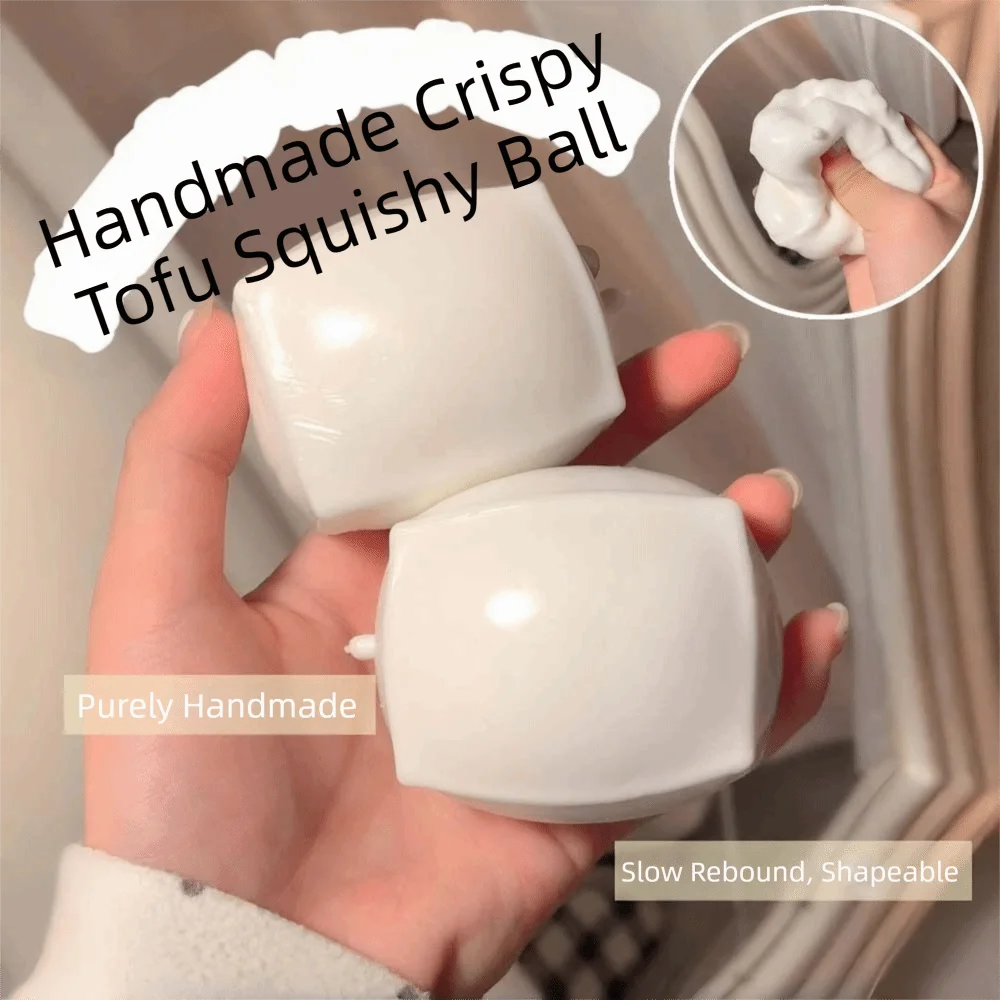 Satisfying Sound Effects Tofu-Shaped Squishy Self-Made Shapeable Crunchy Squishy Moldable Pinch Blocks Filled Squishy Student