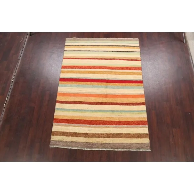 Striped Gabbeh Kashkoli Oriental Area Rug Modern Hand-knotted Home Decor 6'x8' Carpets for Living Room Bedroom Decor