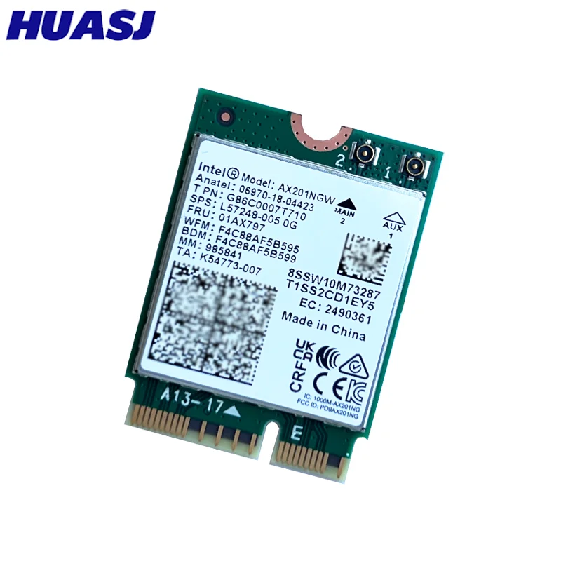 Banda dupla 2400mbps sem fio wi-fi 6 intel ax201 para bluetooth 5.0 ngff chave e cnvo 2 cartão wifi ax201ngw 2.4ghz/5ghz 802.11ac/ax