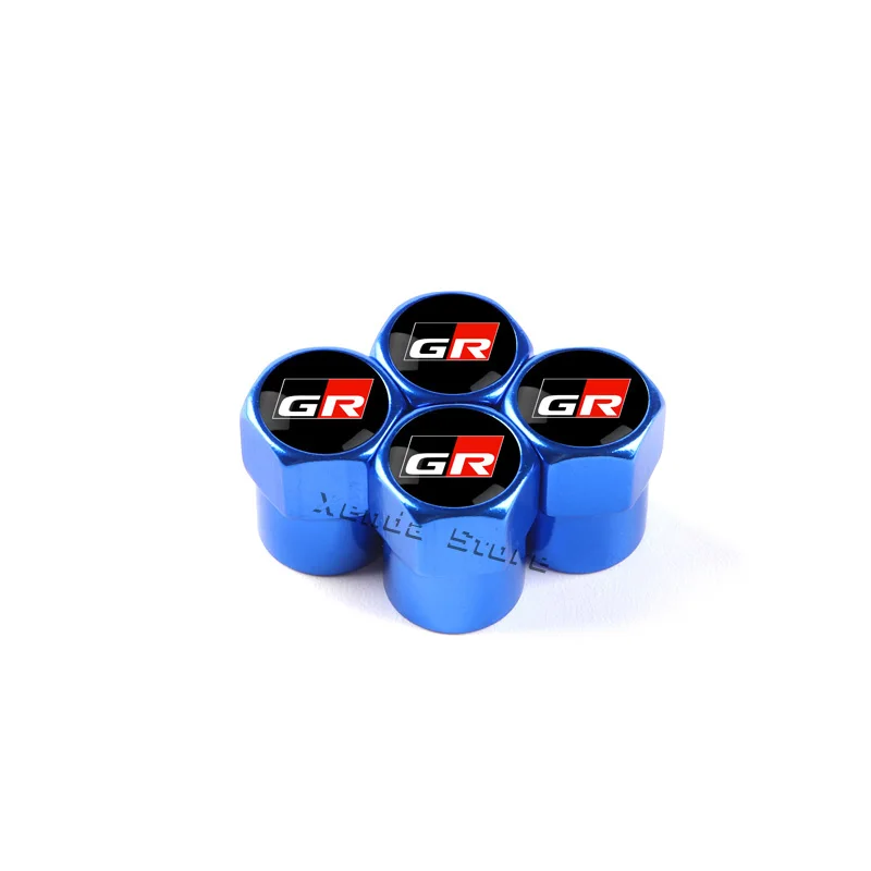 4Pcs Car Wheel Tire Valve Stem Caps Air For GR Sport Yaris 86 Corolla Camry Hilux Supra C-HR Highlander RAV4 Tyre Accessories