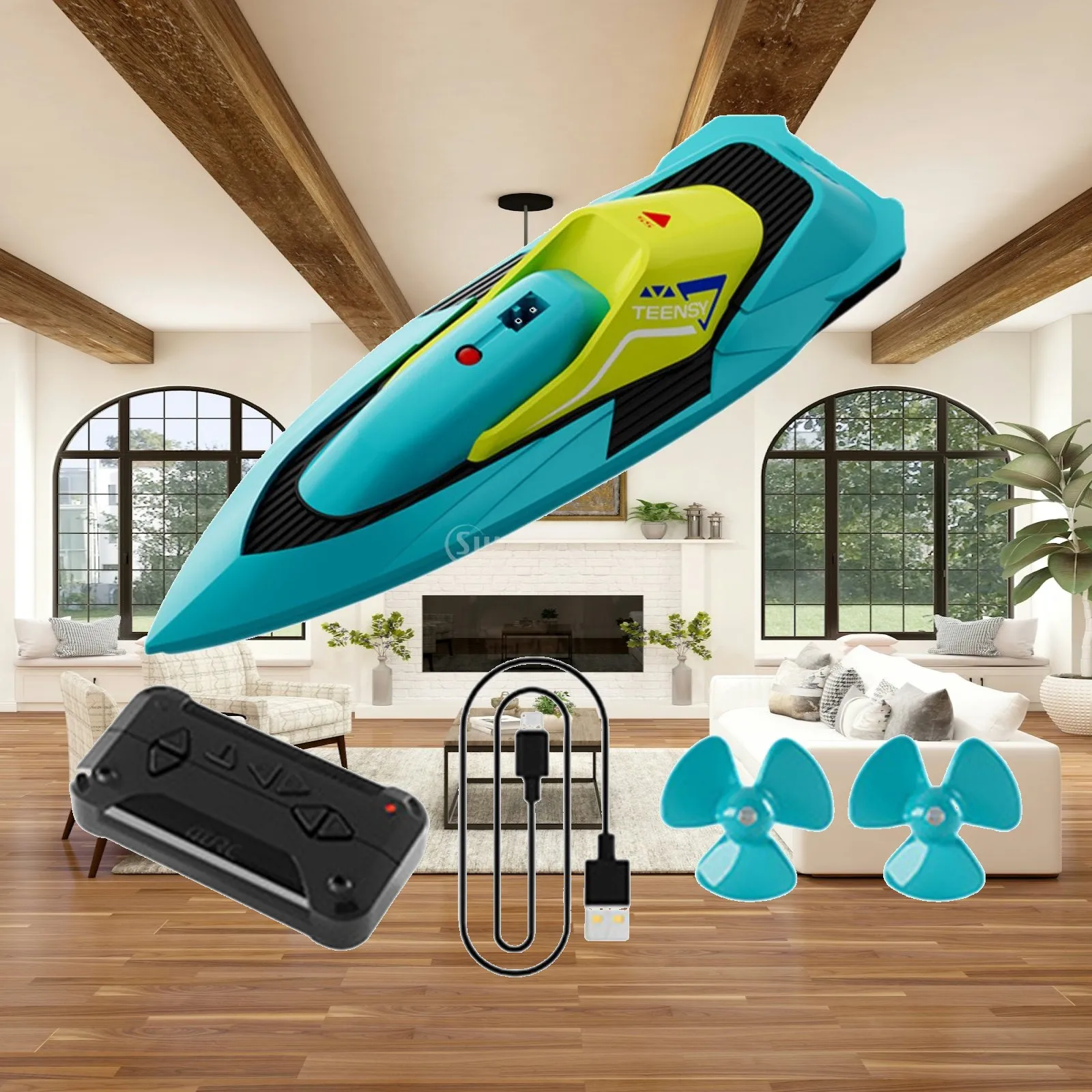 Rc Submarine Water - Afstandsbestuurde boot met dubbele propeller, cadeau,