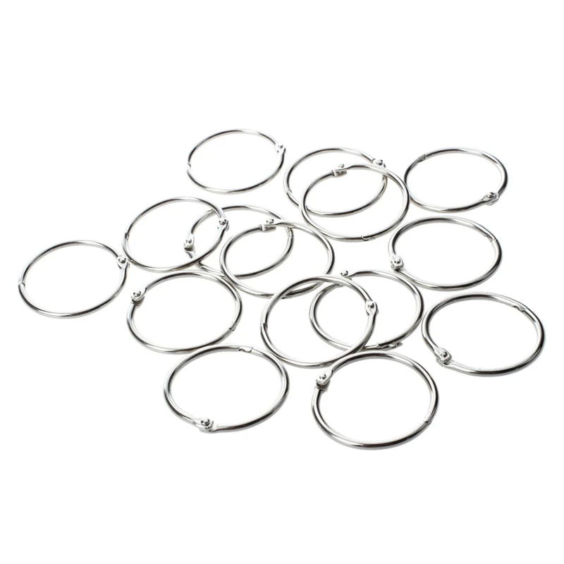 

15 Pcs Silver Tone 1.8" Loose Leaf Binder Rings Keyrings for Scrapbooking Book Hot Sale in Stock