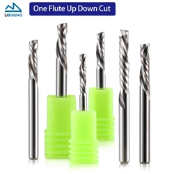 10Pcs 3.175/4/5/6/8mm Carbide Spiral Endmill Up & Down Cut Carving Bit 1 Flute Milling Cutter Tool CNC Router Bit for Wood