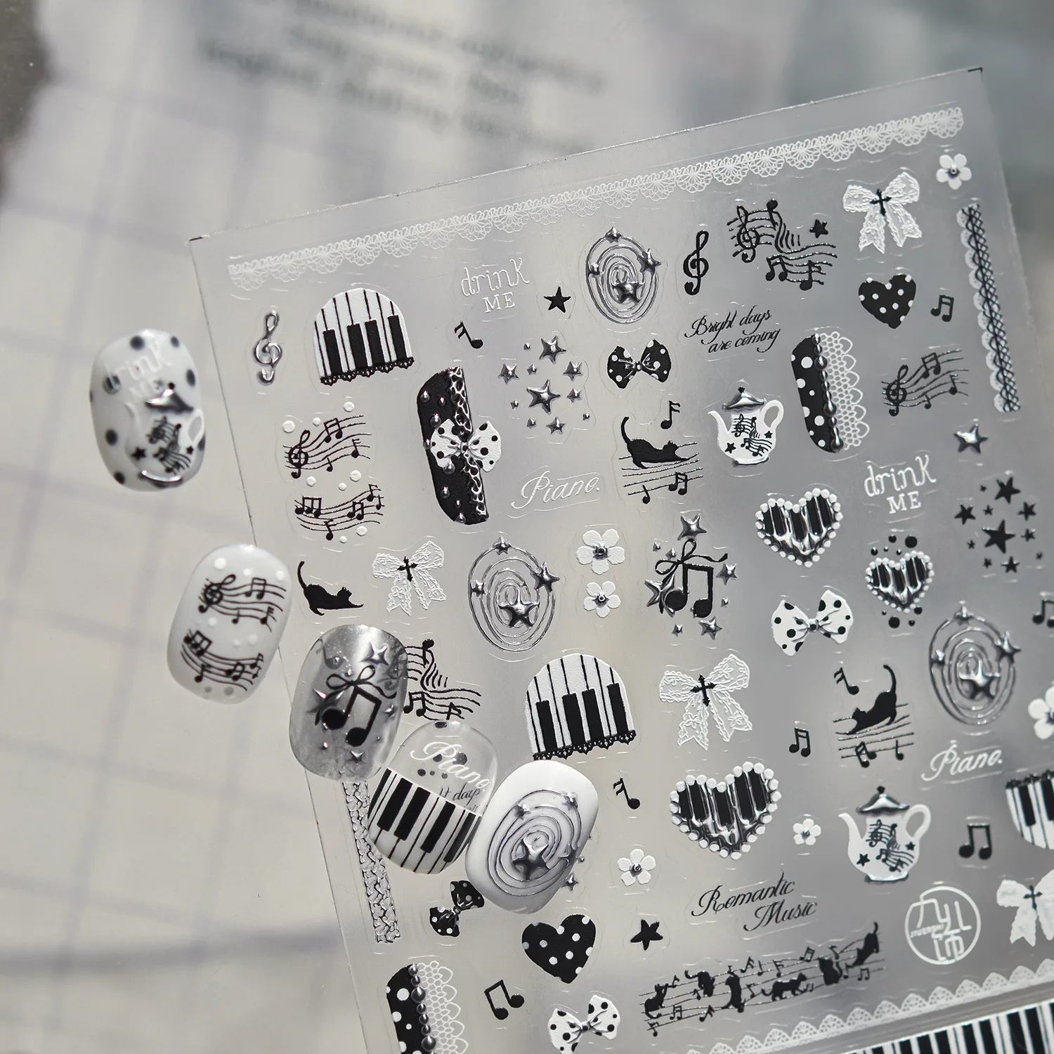 สติกเกอร์ติดเล็บ 5 มิติ ลายดนต - Musical Instrument Images บทวิจารณ์และราคา