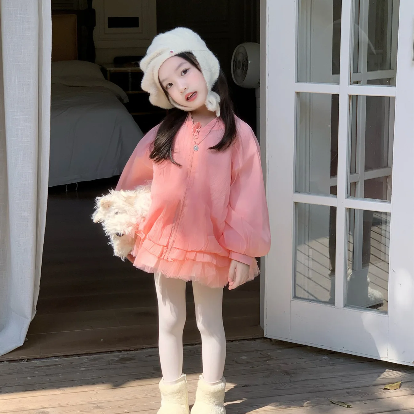 

2025 Autumn New Korean Girls' Skirt Yarn Trench Coat Medium and Long Foreign Gas Light Version Small Fresh Women's Treasure Coat