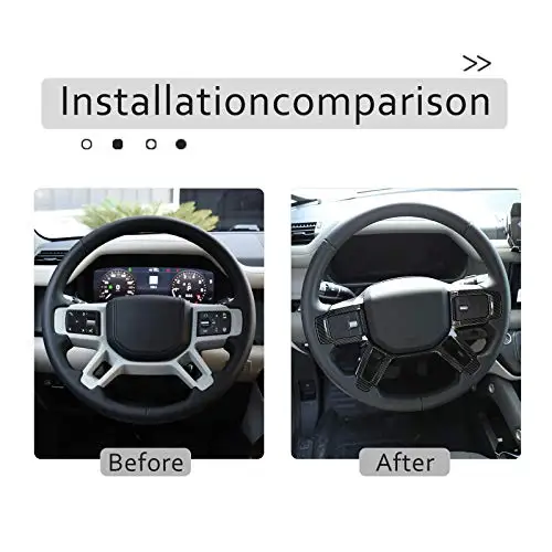 

Carbon Fiber Style ABS Steering Wheel Trim Cover For 2020 Defender 110 Interior Decoration Accessory