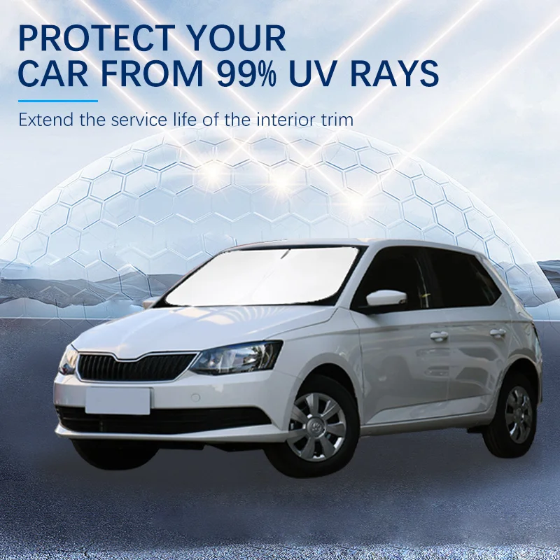 

For Skoda Fabia 5J MK2 II Roomster Summer Car Accessories Car Windshield Sun Shade Covers for Front Window Sunscreen UV Parasol