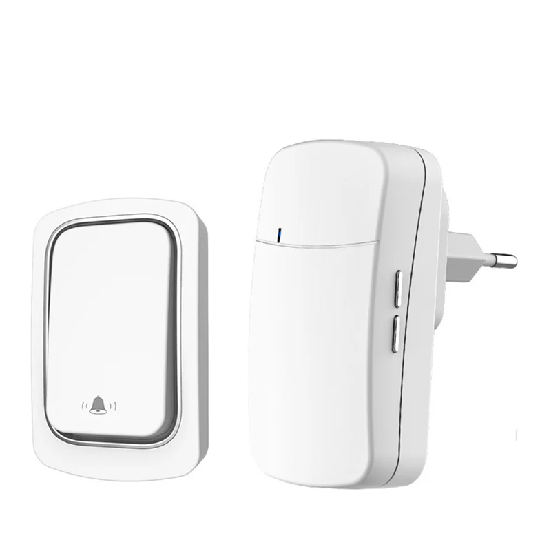 ABGN Bel Pintu Nirkabel Tidak Memerlukan Baterai Tahan Air Bel Pintu Bertenaga Mandiri Rumah Luar Ruangan Cincin Kinetik Lonceng Bel Pintu-Steker UE