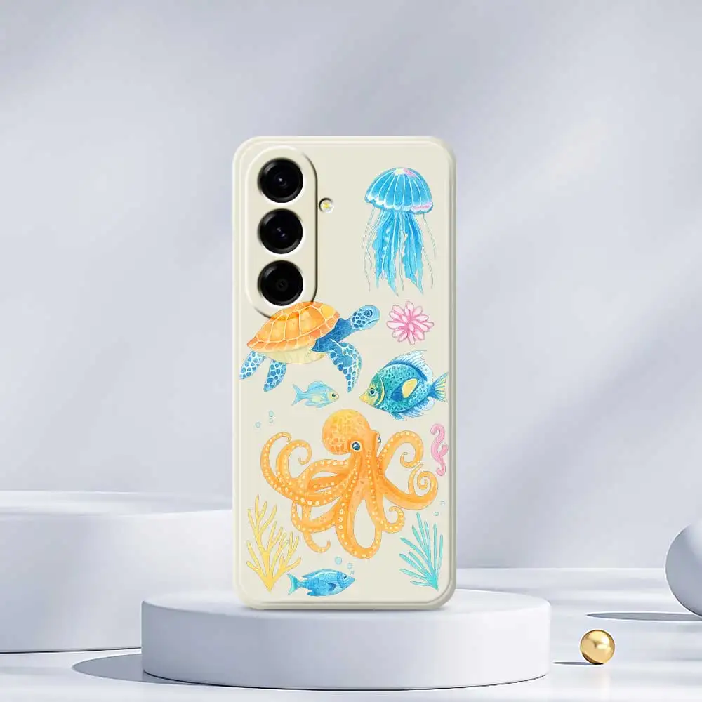 Casing Ponsel Gaya Lautan untuk Samsung Galaxy S25 S24 S23 S22 S21 S20 Ultra Plus S10Plus S24FE S23FE S22FE S21FE S20FE Sampul Lembut