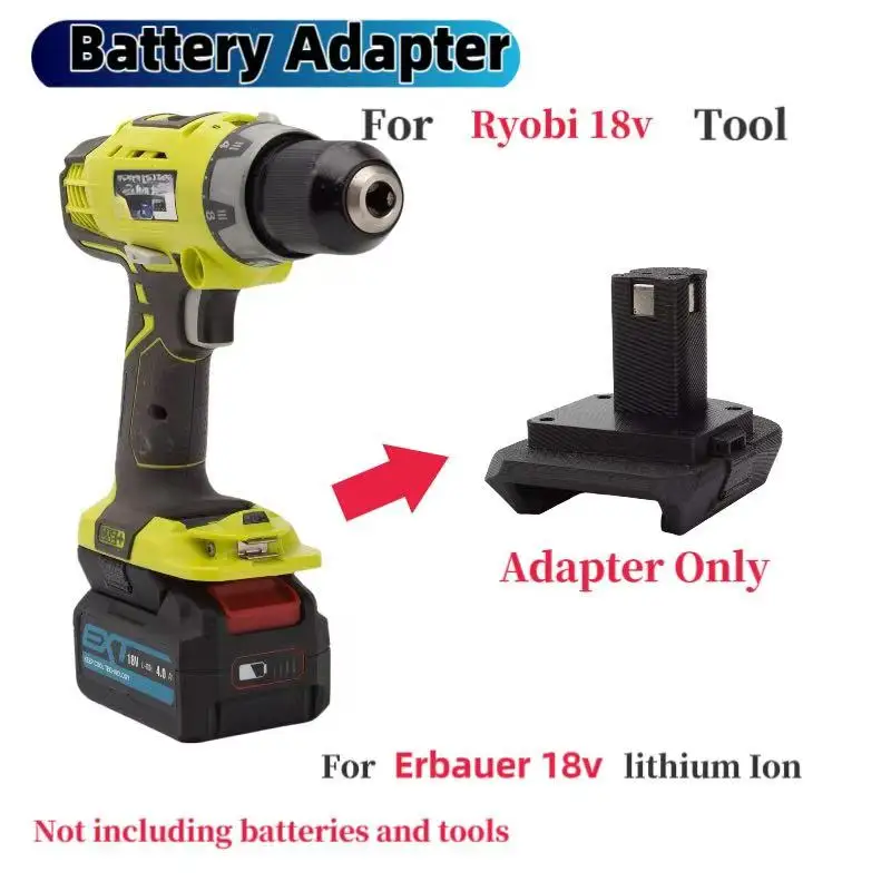 Battery Adapter Converter for Erbauer 18v Lithium Adapter compatible To Ryobi 18V Tools Converter(Not include tools and battery)