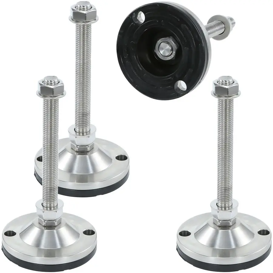 

Регулируемые выравнивающие ножки из нержавеющей стали Duty емкостью 5000 фунтов для полок, машины, верстака, мебели, резьбы M16, 3