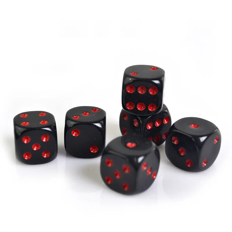 10 PCS/Set Red/Black Dice SET Funny Game Accessory 16mm