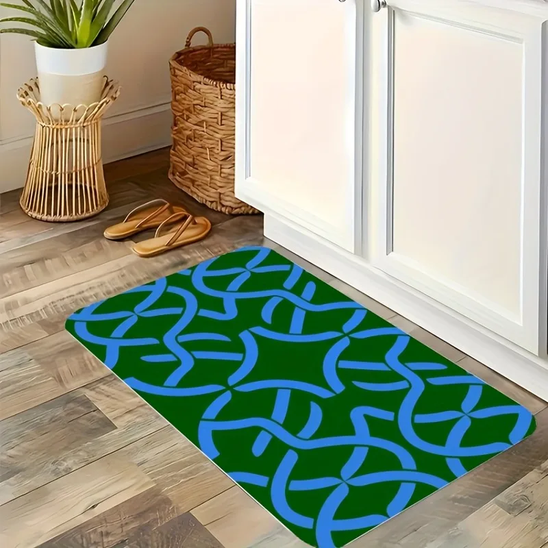 

1PC Gemetric Pattern Kitchen Rug Non-Slip Door Mat Pop design Bathroom Rug Bath Mat Carpet for Home Sink Laundry Decoreeree