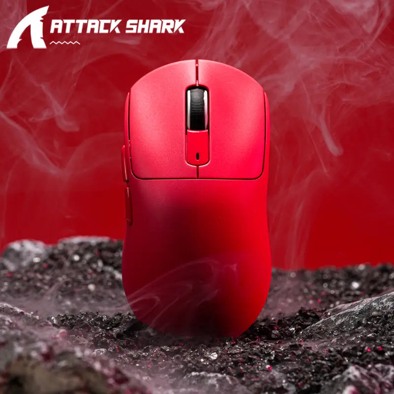 Mouse Bluetooth Attack Shark R1 e fita adesiva não incluída Mouse 1000 Hz Sensor PAW3311, Tri-mode recarregável, ergonômico