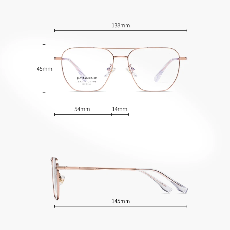 Reven Jate ST6217 Optical Pure Titanium Square Frame Prescription Eyeglasses Rx Men or Women Glasses for Male Female Eyewear