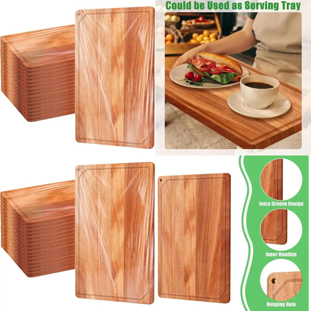 

14 x 11 Walnut Heavy-Duty Cutting Board Set with Juice Groove for Kitchen & Gifts, Pre-Oiled