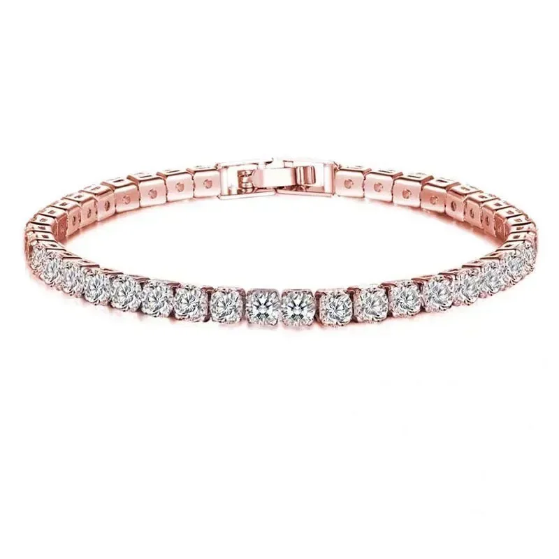 

High quality 925 sterling silver tennis bracelet shines with luxury hip-hop women's jewelry zircon bracelet fashion holiday gift