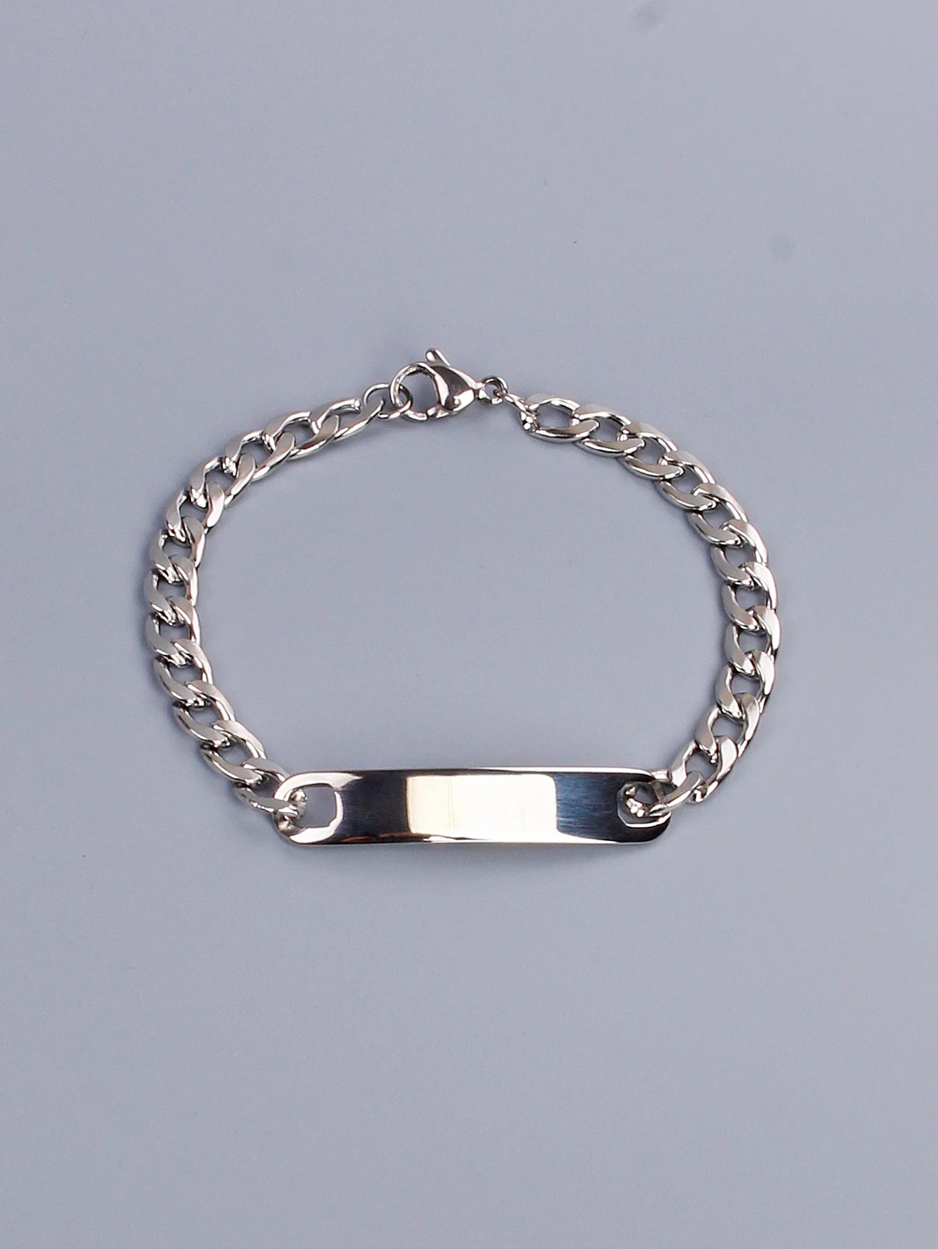engraved characters high polished stainless steel jewelry with Stainless steel customized Name bracelet