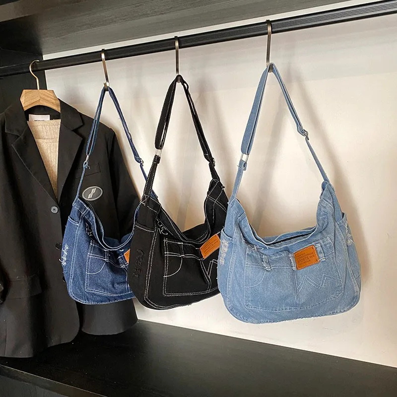 

Large Tote Crossbody Bags for Women Denim Shoulder Bag for Daily Essentials bags for woman luxury bags designers handbag