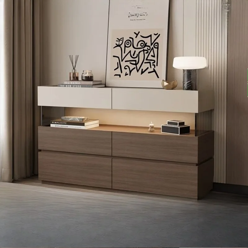 

solid wood six-chest cabinet light luxury high-end bedroom bedside storage cabinet living room wall dining side cabinet