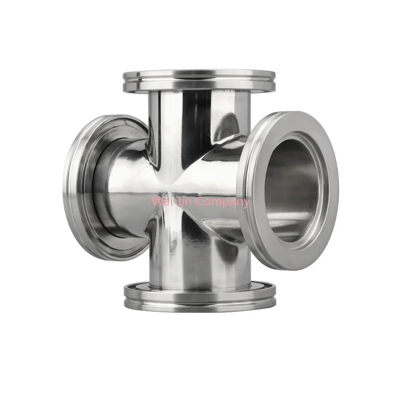ISO63 ISO80 ISO100 ISO160 high Vacuum Four-way pipe fitting Flange Adapter Pipe Joint Stainless Steel 304 equal diameter Four