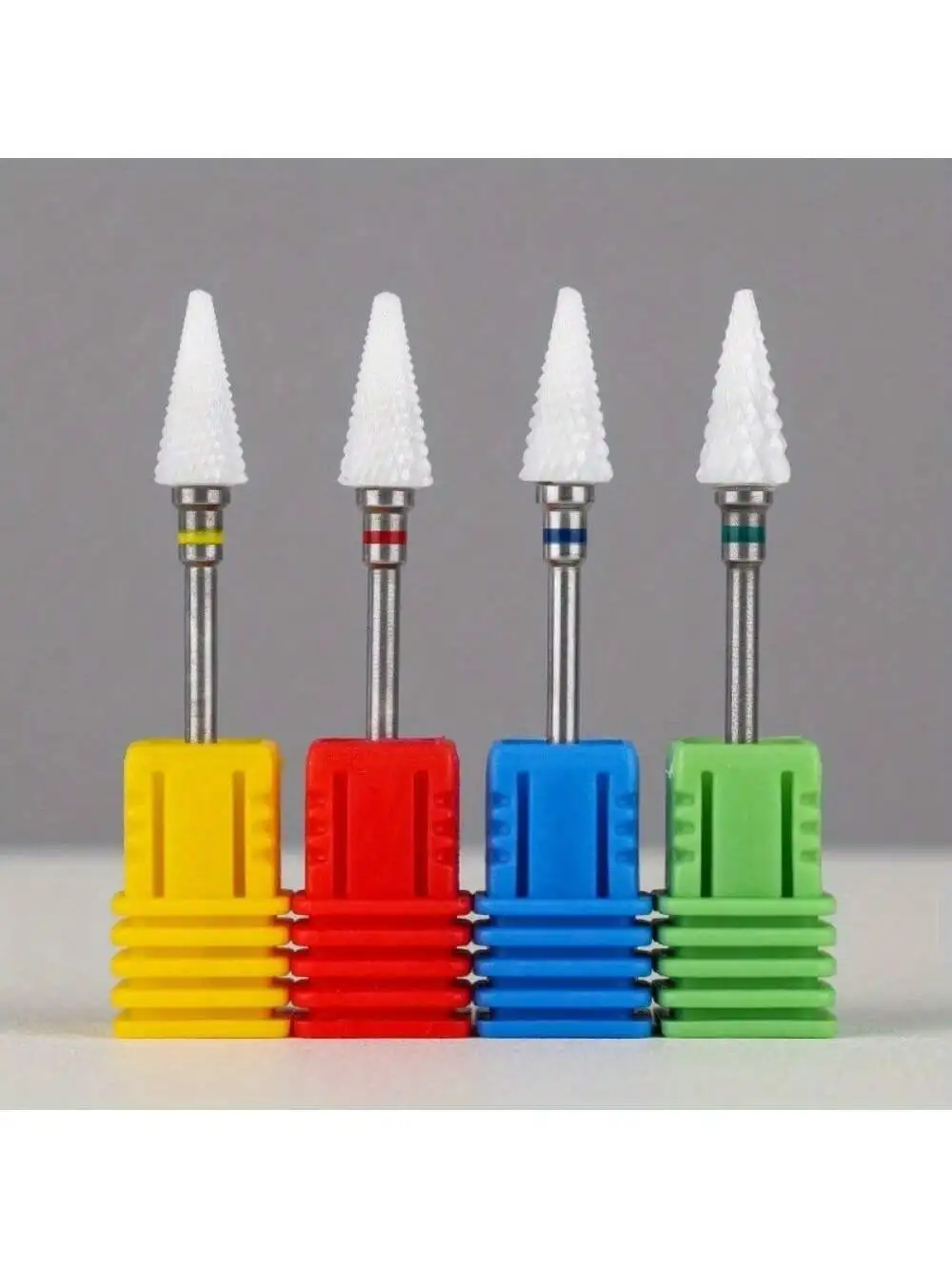 مجموعة لقم مثقاب أظافر سيراميك مكونة من 1 أو 5 قطع - هيبوالرجينيك، شكل مظلة لإزالة طلاء الجل وأدوات المانيكير #5