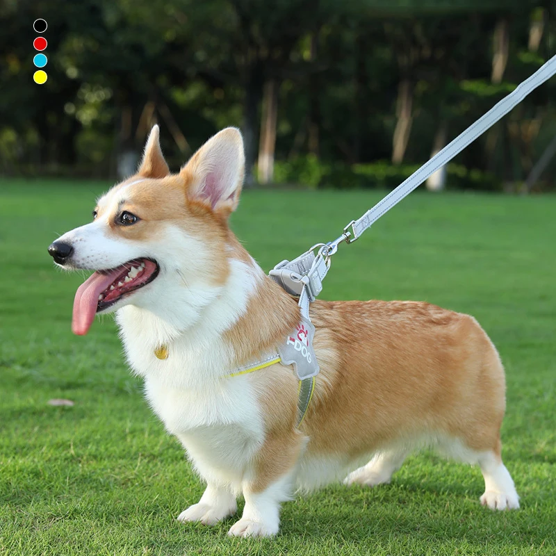Coleira para animais de estimação em forma de Y, cinta peitoral para cães, colete reflexivo ajustável, tipo à prova de explosão, coleira para caminhada de cães pequenos e médios