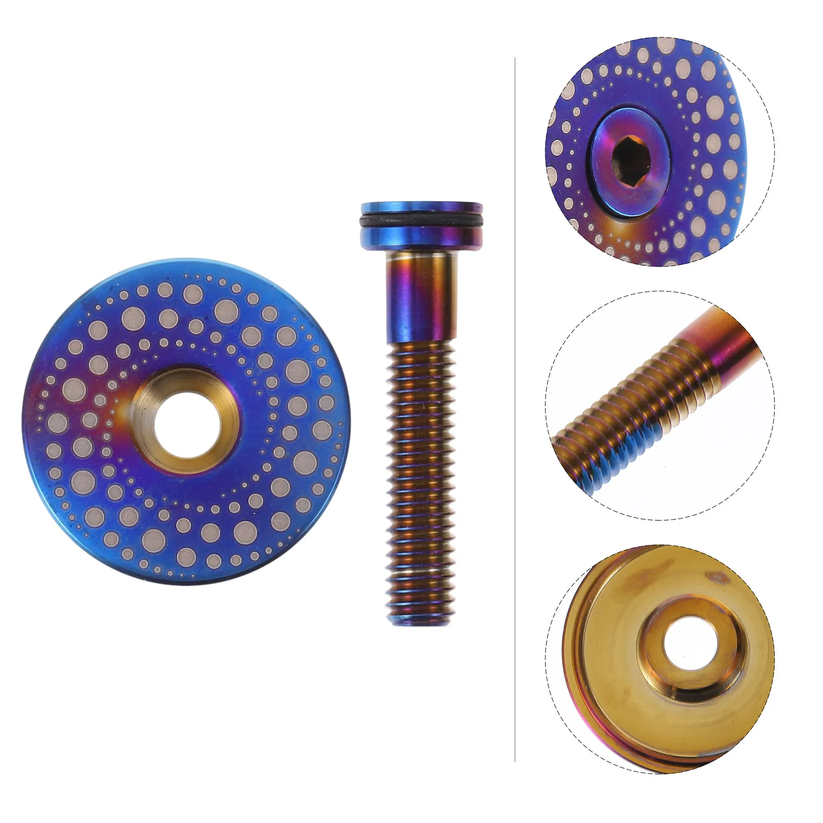 

1Set Premium Titanium Alloy Bowl Cover for Bike Headset Cap Fork Stem Cap Bike Refit Accessories High Strength Smooth Finish No