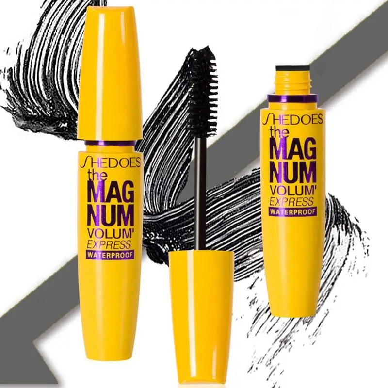Máscara de Pestañas Negra 4D, Voluminizadora, Alargadora, Rizadora, Resistente al Agua, Fibra Líquida, Larga Duración, Realza las Pestañas de Forma Natural