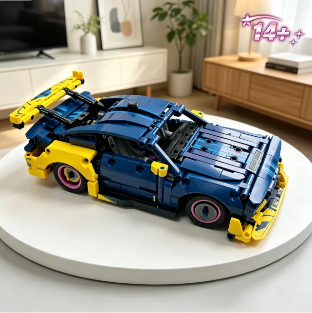 2026 new 973pcs Vintage Racing GT Car Mechanical Building Kit, Birthday Christmas Gift Adult Educational Assemble Toys