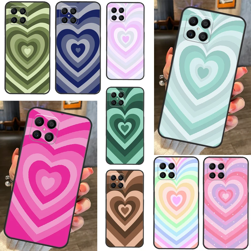 Hearts Circles Case For Huawei Honor 50 70 X7 X8 X9a P40 P30 Lite P50 P20 Pro PSmart Z Nova 5T Back Cover